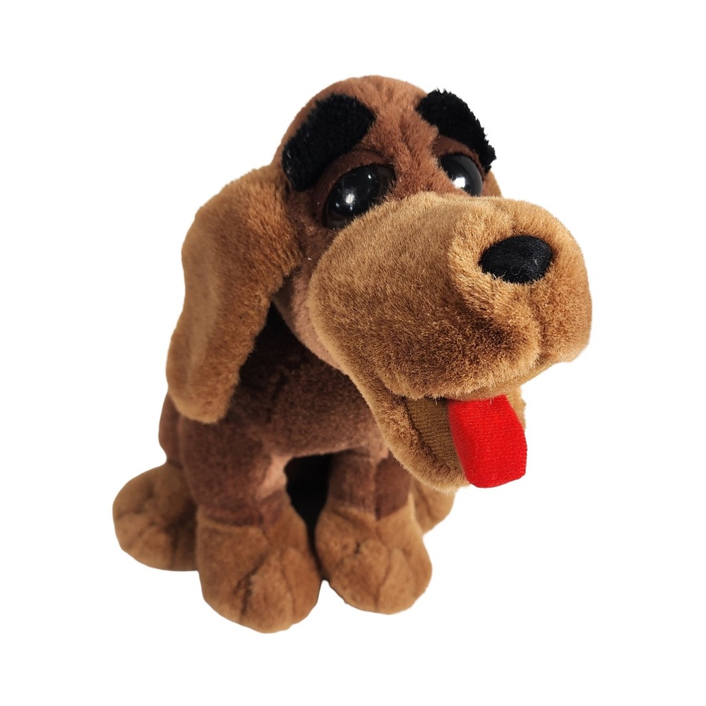Sugar Loaf Brown Hound Dog Plush Stuffed Animal‎ Floppy Ears Red Tongue 10 inch